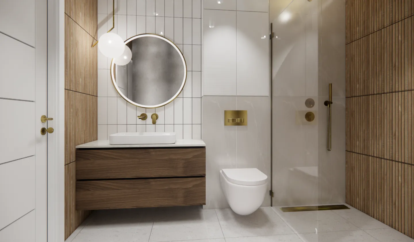 Architektoniczna wizualizacja łazienki