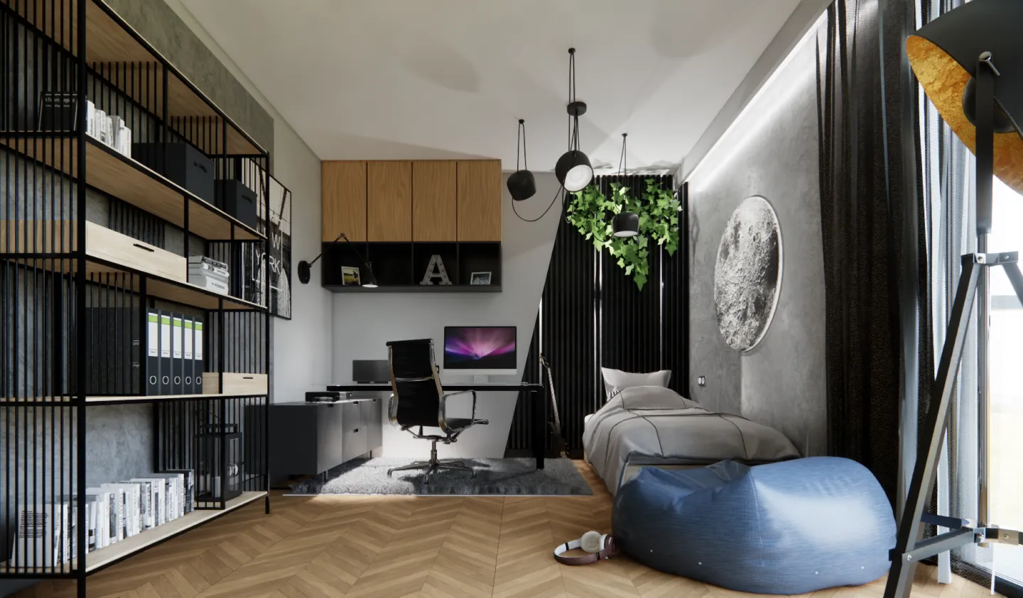 Architektoniczna wizualizacja pokoju dziecka